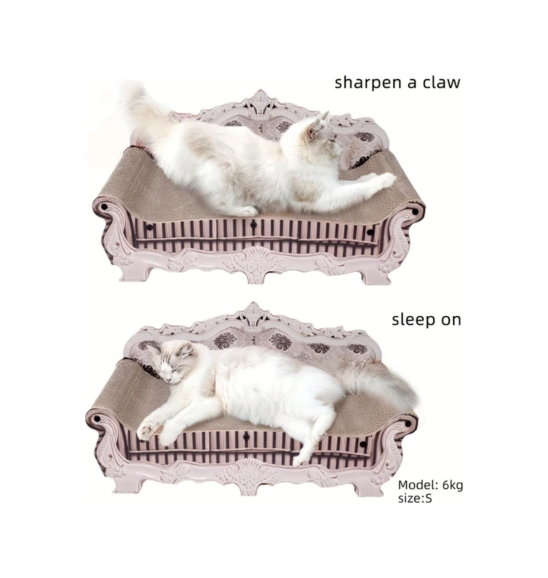 Fochsia Mor Kedi Kanepe Yatak: Dayanıklı Oluklu Mukavva Tırmalama Oyuncağı