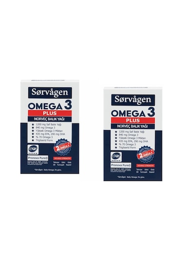 Sorvagen Omega 3 Plus Norveç Balık Yağı 60 Kapsül X 2 Adet
