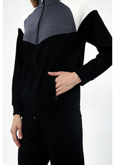 Trendhill Kadın Siyah Modal Scuba Eşofman Takım Edy5543s Siyah