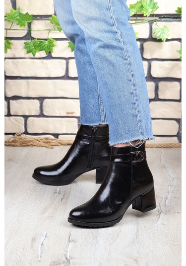 Pierre Cardin 114 5 Cm Topuklu Fermuarlı Kadın Bot 867800000760 01 Siyah Siyah