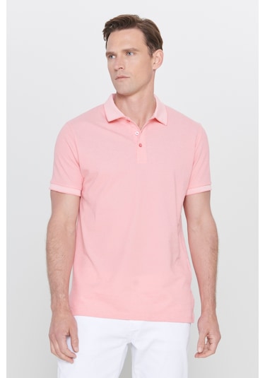 AC&Co / Altınyıldız Classics 4A4820200047PBY3XL Düğmeli Polo Yaka Cepsiz Slim Fit Erkek Tişört Pembe - Beyaz AC&Co / Altınyıldız Classics 4A4820200047PBY3XL Düğmeli Polo Yaka Cepsiz Slim Fit Erkek Tişört Pembe - Beyaz