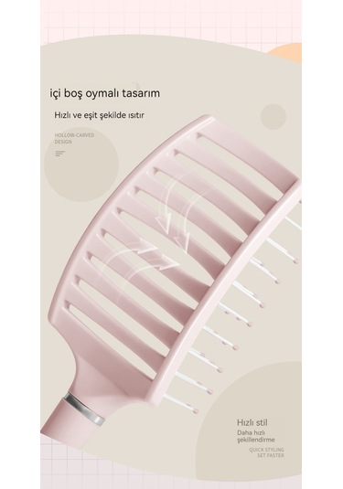 Macaron Büyük Tarak Kafa Deri Masaj Tarağı-pembe