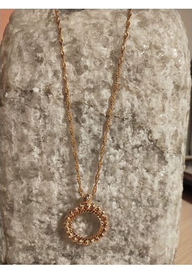 Çeyrek Dorika 22ayar Altın Kaplama Kolye 55cm Zincir