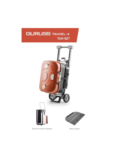Guruss Travel-x Taşınabilir Mangal Tam Set Oksit Kırmızı Model:grs19