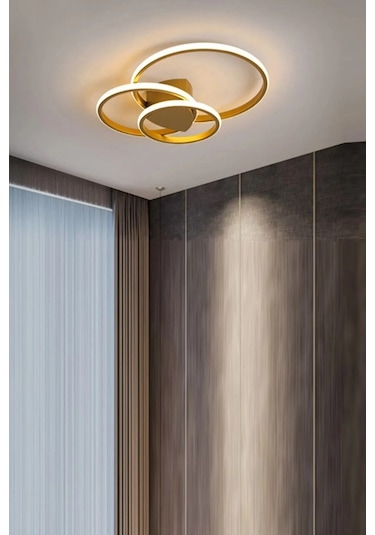 Sole Eskitme Renk Salon - Mutfak - Hol Beyaz Led 3 Lü Avize Eskitme