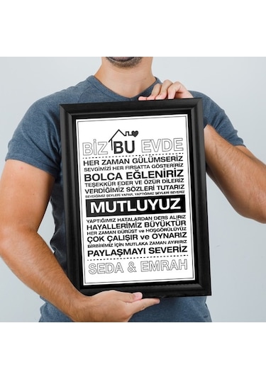 Ev Hediyesi Isme Özel Baskılı Çerçeve