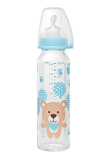 Nip 250 Ml Cam Biberon Erkek 0-6 Ay - Mavi Standart