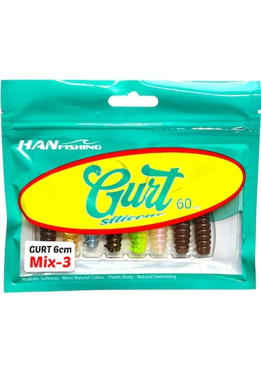 Hanfish Gurt 6cm Silikon Yem - Mix 3 7 Renk