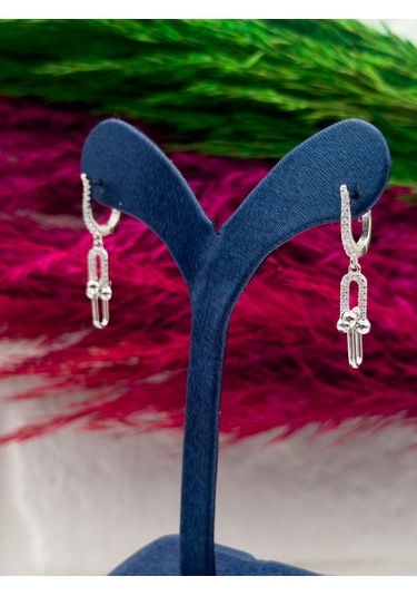 925 Ayar Gümüş Özel Tasarım Ataç Modeli Popüler Kadın Küpe Gümüş