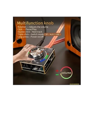 Bluetooth 5.1 100w+100w 2.0 Kanal Dijital Hifi Stereo Ses Amplifikatörü Usb+aux