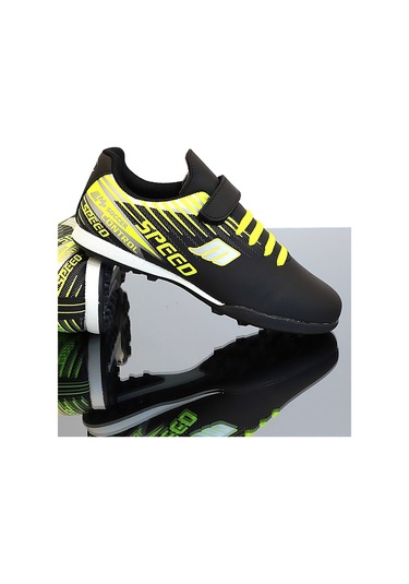 Kidessa 1753-1368 Bantlı Çocuk Halı Saha Futbol Ayakkab Siyah Yeşil Çok Renkli