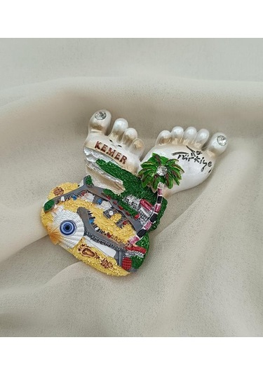 Magnet Ayak Parmak Palmiye Nazar Göz Boncuk Taşlı Mıknatıslı Buzdolabı Süsü