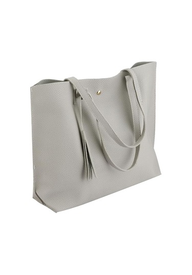 Kadın El Çantası Yumuşak Pu Deri Büyük Kapasiteli Üstten Saplı Omuz Çantası Kadınlar İçin Siyah El Çantası Gümüş Diğer