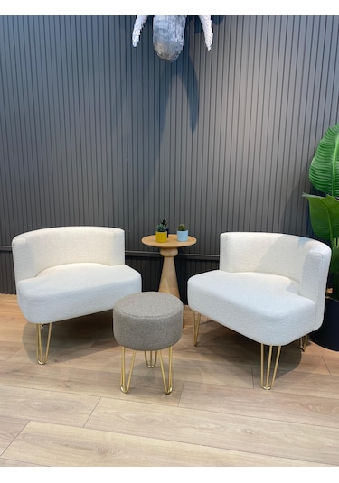 Elegance Çay Seti Berjer Ve Puf Takımı