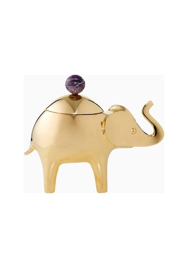 Jonathan Adler Elephant Pirinç, Lüks Dekoratif Tasarım Kutu Dekoratif Kutu Gold