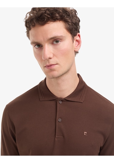 Pierre Cardin Erkek Koyu Kahverengi Tişört Basic 50325312-vr084