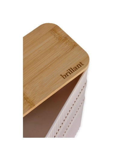 Zebra 3'lü Bambu Kapaklı Lunch Box - 1 Lt 0,5 Lt 0,5 Lt - Saklama Kabı Bej