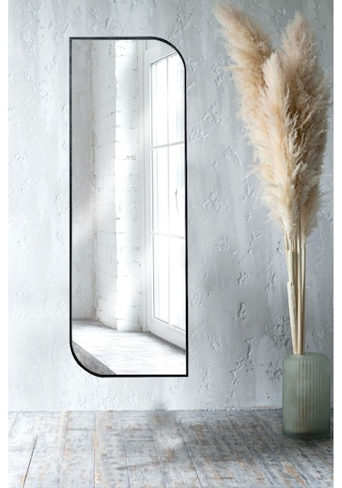 Nice Boy Aynası 120x40 Konsol Aynası, Dresuar Aynası, Asimetrik Ayna 120 X 40 Siyah Anthomeno8s