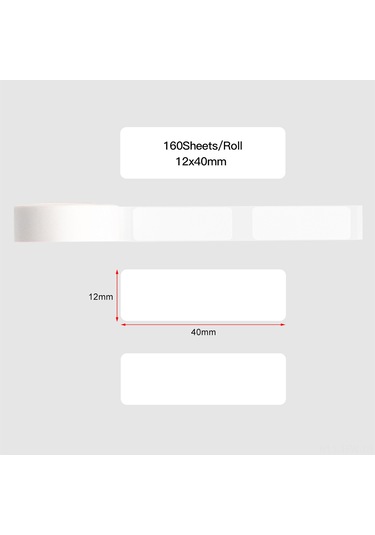 Tenfowee Aibecy 12x40mm 160 Adet Termal Etiket Kağıdı - Suya/yağa Dayanıklı, Otomatik Yapışkan, Phomemo D30 Uyumlu, Ev/ofis Etiketleme