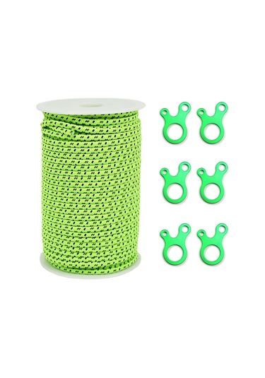 Monyee 50m 4mm Dış Mekan Çadır İpi, Yansıtıcı Tel Ve 6 Adet Alüminyum Gergi Regülatörü İle, Gece Güvenliği Ve Dayanıklılık Sağlar Çok Renkli