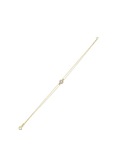 Altın Ortası Tektaşlı Zarif Bileklik As483bl Altınsepeti Sarı