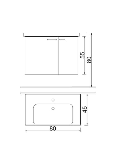 Terra 80 Cm Banyo Dolabı Beyaz