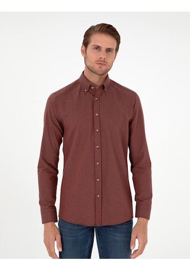 Pierre Cardin Erkek Kiremit Gömlek Desenli 50298570-vr031 Kiremit