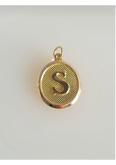Özden Kuyumcusu 14 Ayar Altın Vintage Oval S Harf Kolye Ucu