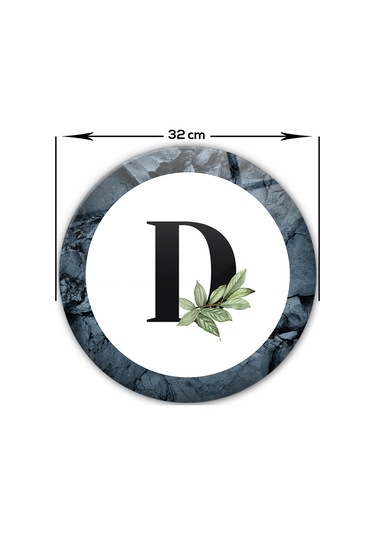 Decorita Cam Kesme Tahtası - Cam Kesme Tablası - Harfli Tasarım D Çap 32 CM