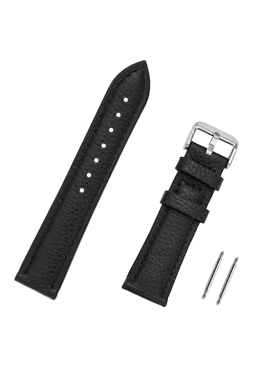 18mm Siyah Floter Hakiki Deri Saat Kordonu Kayış