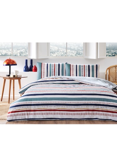 Floretta Tracejada Çift Kişilik Nevresim Takımı MAVI