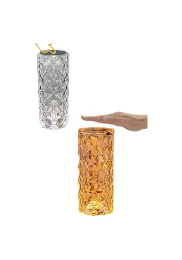 Masa Ve Gece Lambası Şık Ve Dayanıklı Sensörlü Şarjlı Kristal Lamba Çok Renkli