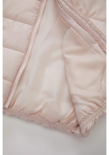 Defacto Kız Bebek Su İtici Beli Lastikli Kapüşonlu Şişme Mont C5317A524AUPN364 Pembe