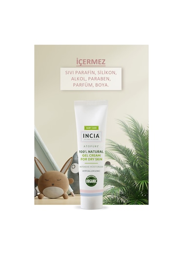 INCIA %100 Doğal Atopiğe Eğilimli Ciltler İçin Jel Krem Çok Kuru Ciltler İçin Yalancı İğde Yağı 60 ml