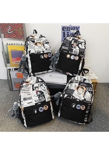 Dianziye One Piece Çizgi Roman Temalı Sırt Çantası - Geniş Kapasiteli, Hafif Ve Dayanıklı Siyah