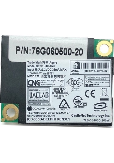 Delphi AGSMD01BDELPHI ASI-DELPHI-D40 Laptop Notebook Fax Modem
