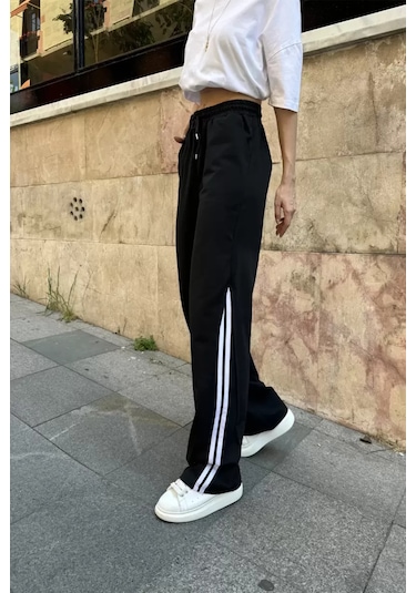 Paradise Paça Şeritli Wide Leg Siyah