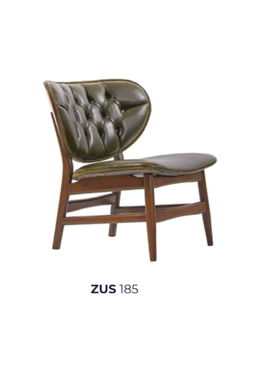 Bengimobilya Sandalye Zus185 Kapitone Model Ahşap Retro Iskelet Yeşil Suni Der