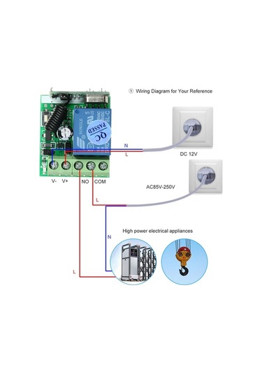 Pazly Universal Kablosuz Anahtar Röle Modül, 12v 1k Rf E-kilit, Uzaktan Kumanda, Superheterodin Alım, 19 Adet Depolama, Komutlu Çalışma Diğer