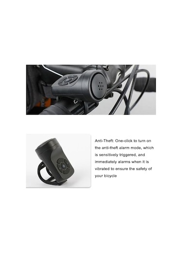 Bisiklet Çan 120db Yüksek Sesli Elektrikli Bisiklet Y25838 Siyah Siyah