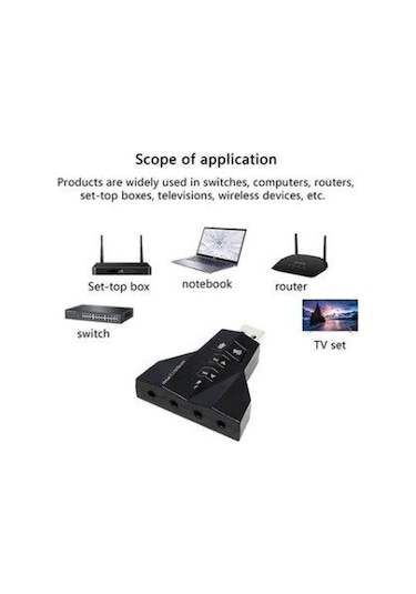 7.1 Virtual Sound 3D USB Ses Kartı Sound Card Laptop - Desktop