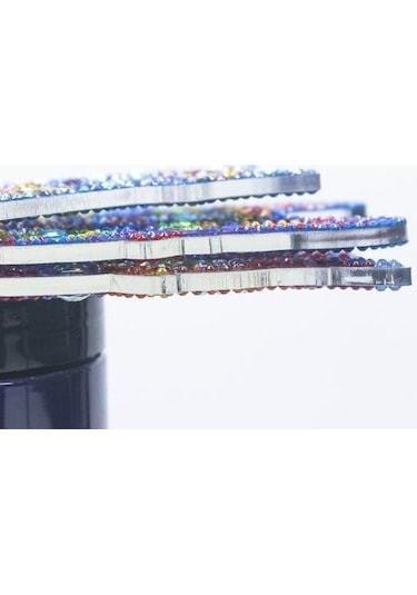 Siyah Led Elmas Boyama Lamba Seti Pille Çalışan Başucu Lambası 5d Elmas Boyama Sanatı El Sanatları Siyah