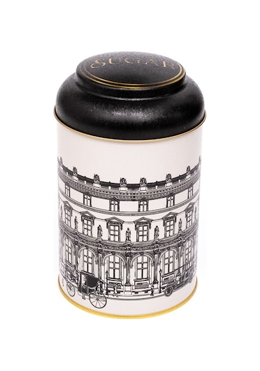 City Sugar Desenli Yuvarlak Metal Kutu, 10.5 X 15 Cm, 1.1 Lt