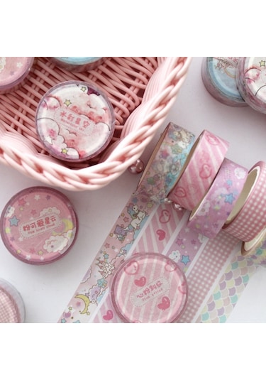 Cbtx 10 Rulo 8689 Cep Ve Kağıt Bant Dıy Günlüğü Dekorasyon Bandı Gökkuşağı Gökyüzü