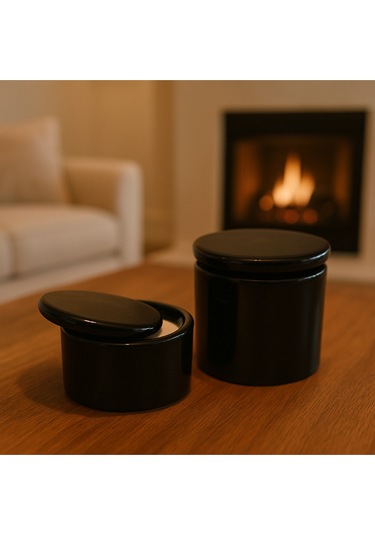 Dekoratif Set Mum Siyah Set