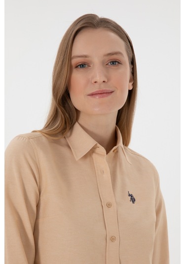 U.s. Polo Assn. Kadın Camel Gömlek Basic 50307726-vr015 CAMEL