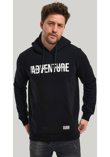 Kapüşonlu Siyah Slim Fit Hoodie 23fwm64047-sıyah Siyah