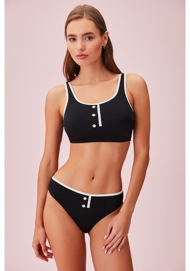 Suwen Retro Bikini Alt Sb24750847 Siyah
