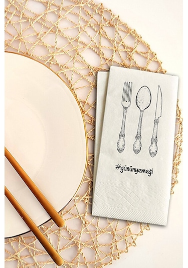 Ake Kağıt Günün Yemeği Konuşan Sunum Peçetesi 100 Adet