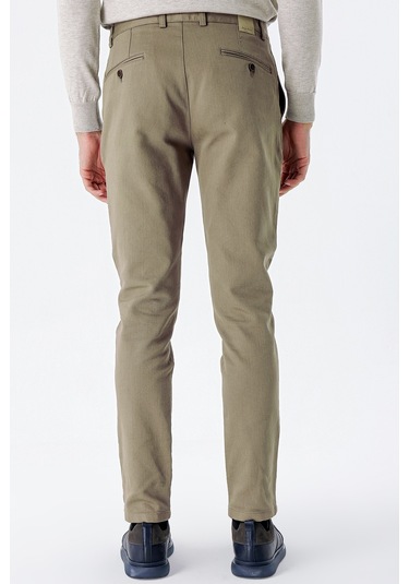 Camel Desenli Armürlü Pamuklu Yan Cepli Slim Fit Dar Kesim Casual Pantolon 1003235120-camel Camel